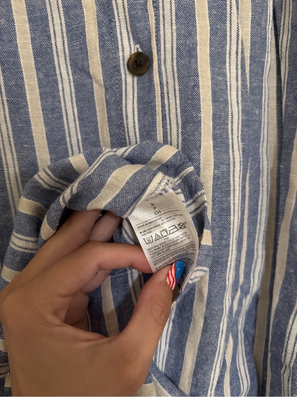 Striped Linen-Blend Dress size Small - Picture 4 of 5